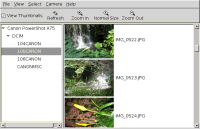 Browsing images using
  gtkam